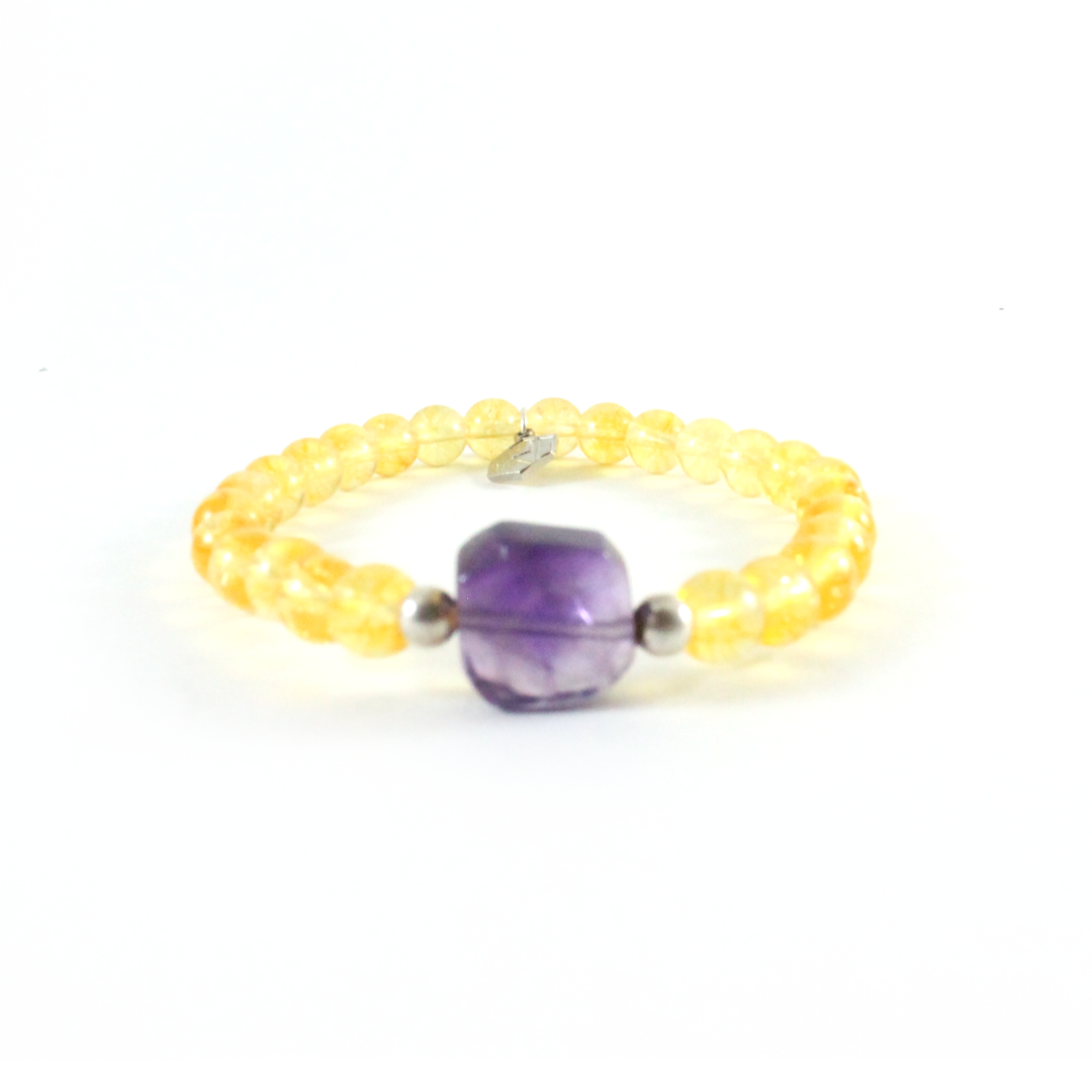 citrine beads with amethyst