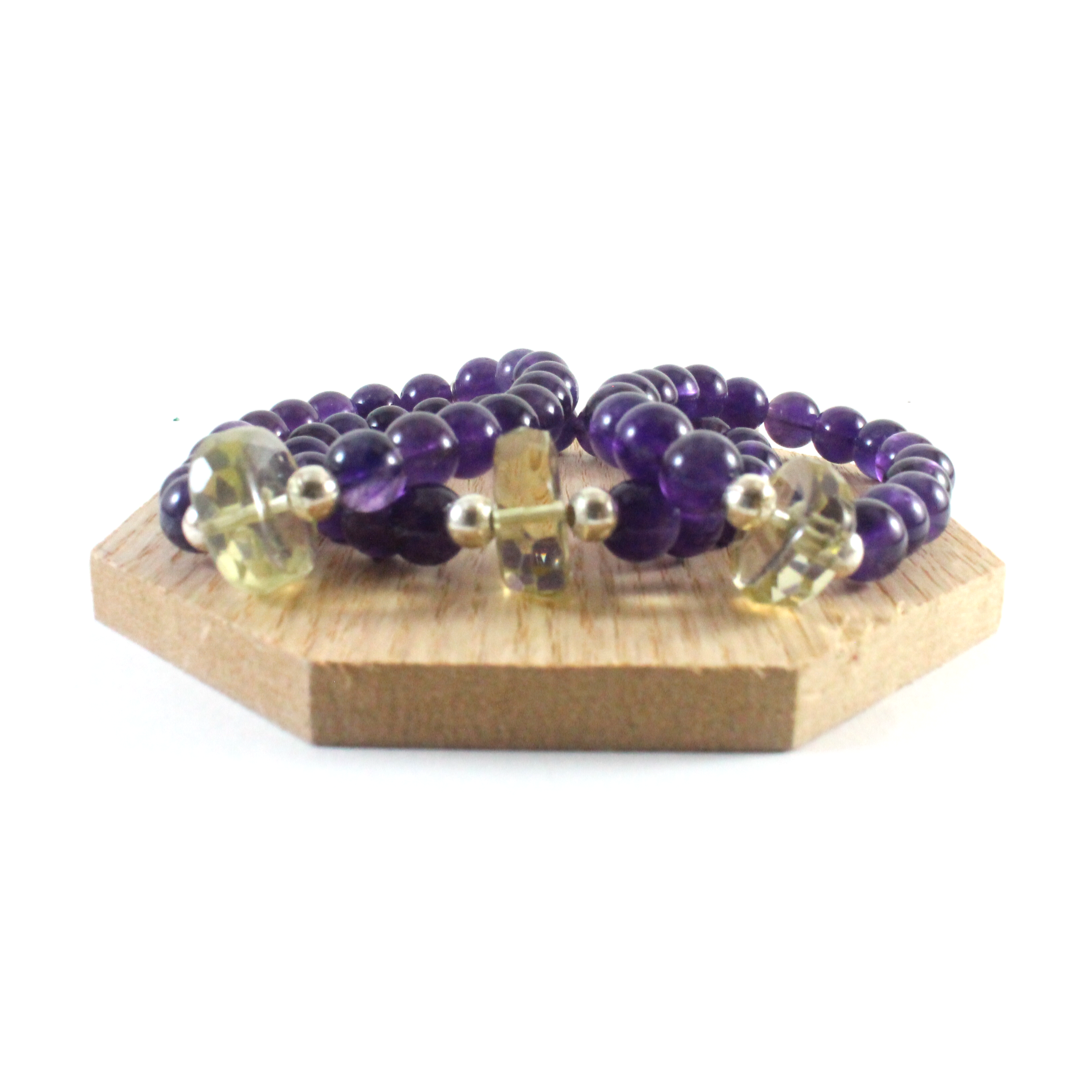 Amethyst with Yellow Topaz Bracelets