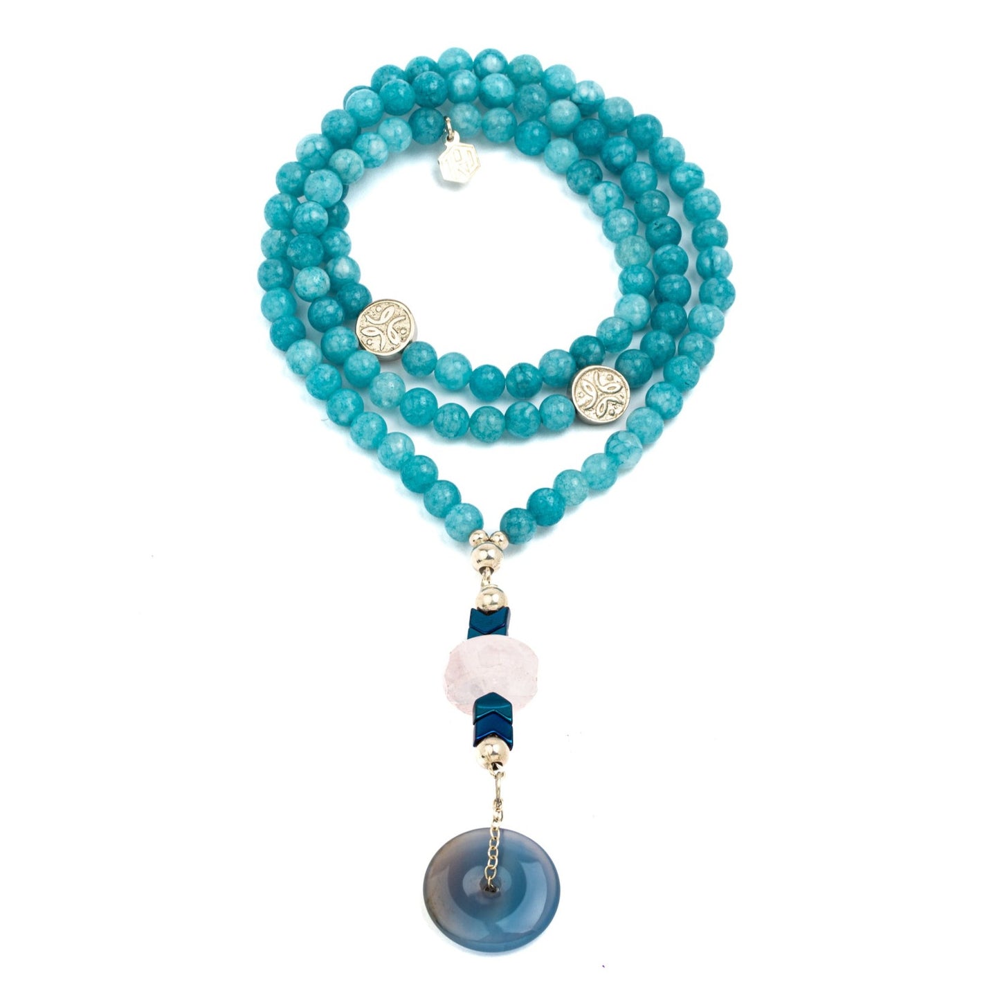 Agate and hematite necklace