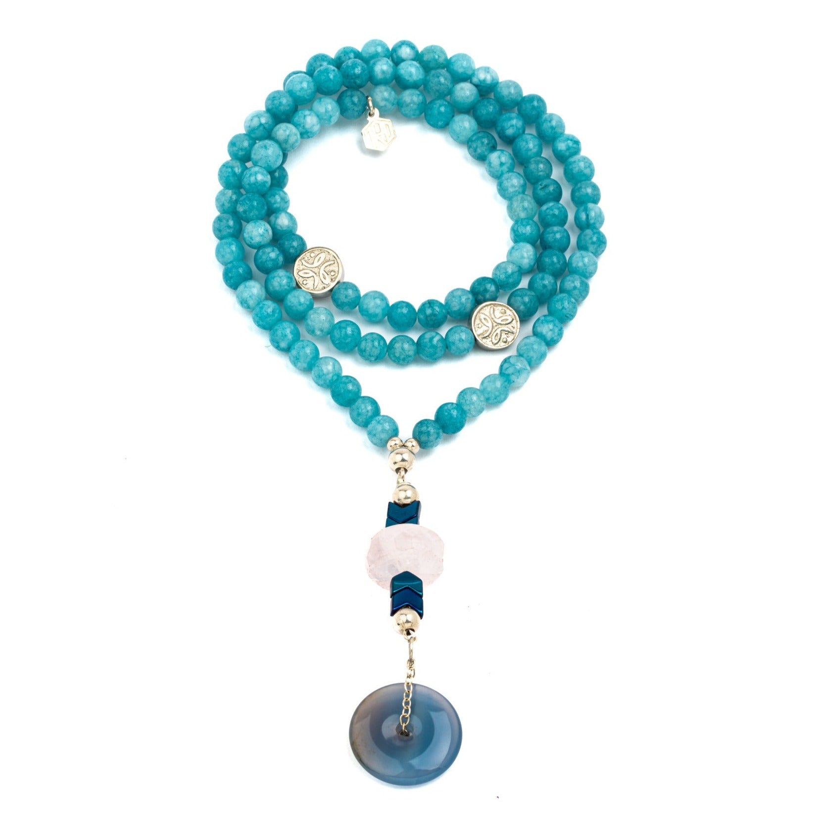 Agate and hematite necklace