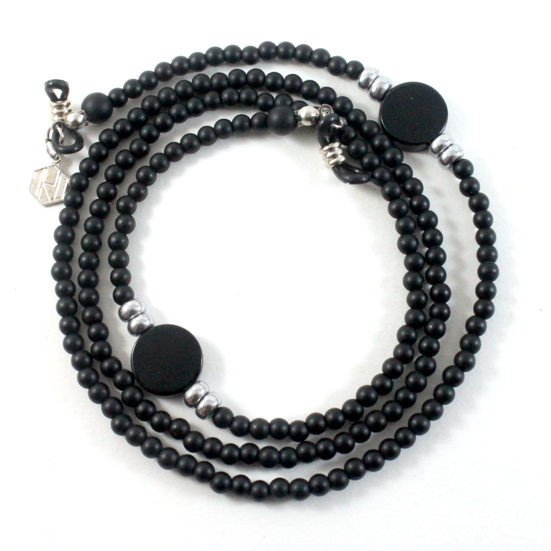 Matte Onyx W/ Onyx Circle - Eyewear Chain-Eyewear Accessories-TheRicciDistrict