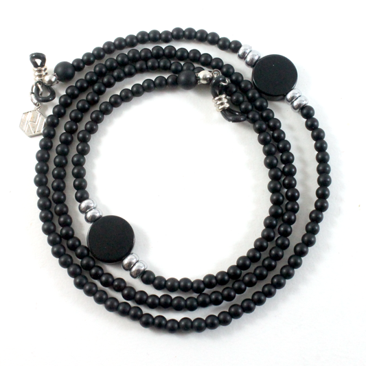 Matte Onyx W/ Onyx Circle - Eyewear Chain-Eyewear Accessories-TheRicciDistrict
