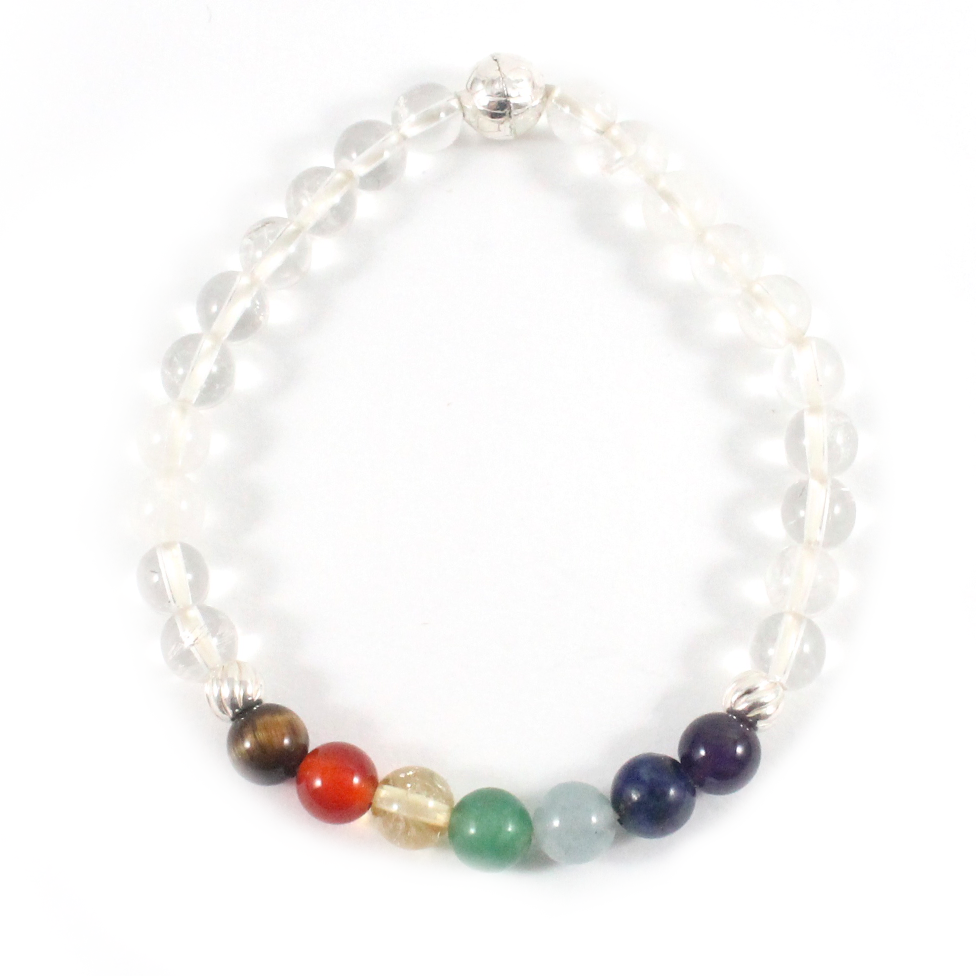 Clear Quartz w/Chakra Stones Bracelet - Chakra Collection -The Ricci District