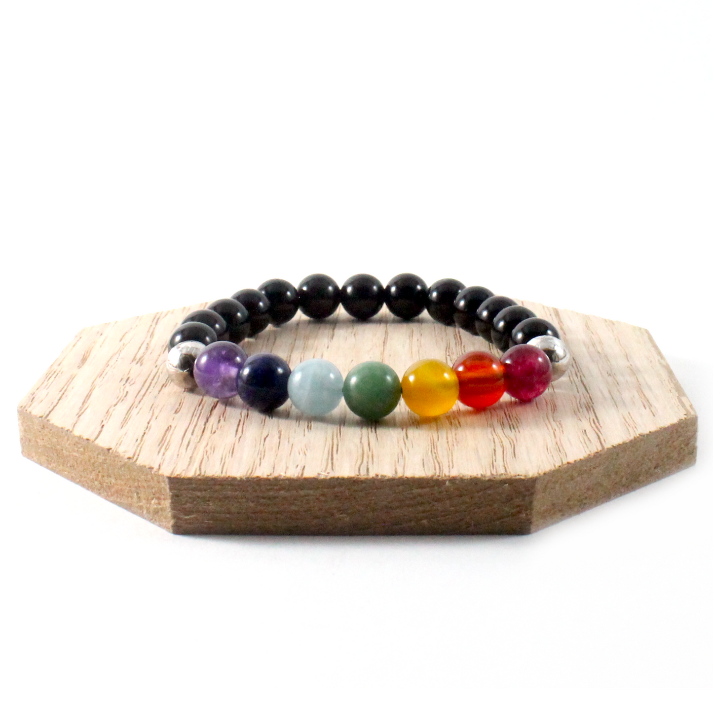 Onyx w/Chakra Stones Bracelet - Chakra Collection -The Ricci District