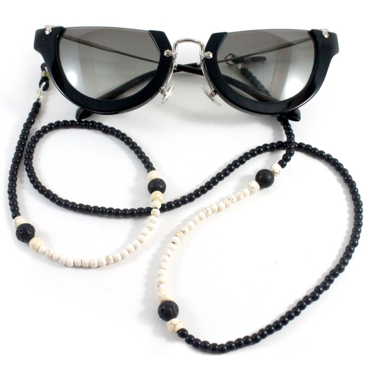 Matte Onyx w/ Howlite - Eyewear Chain-The Ricci District