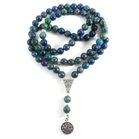 3-in-1 Azurite Necklace/Bracelet/Prayer beads -The Ricci District