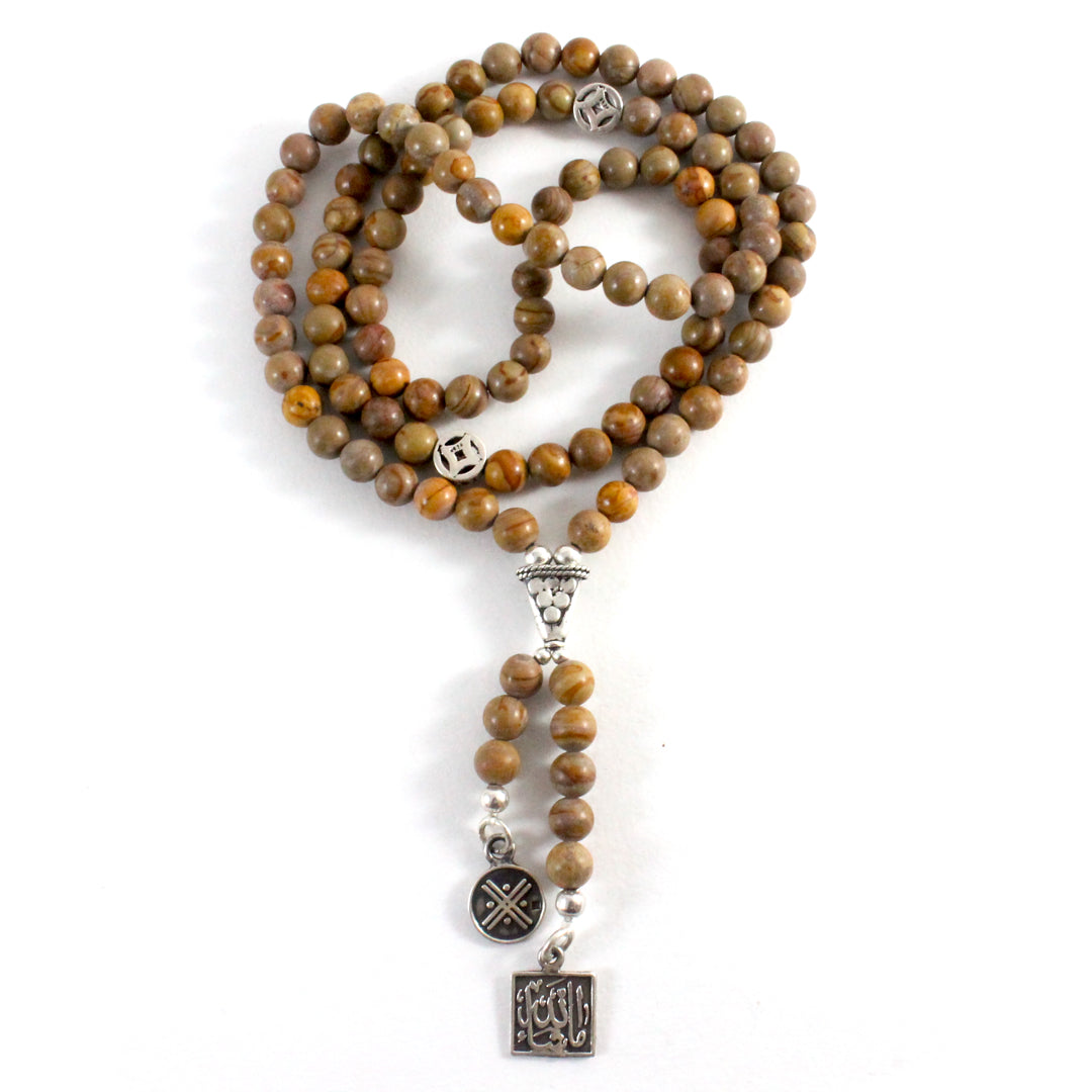 3-in-1 Brown Jasper Necklace/Bracelet/Prayer beads -The Ricci District