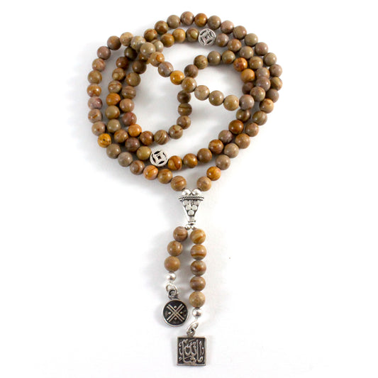 3-in-1 Brown Jasper Necklace/Bracelet/Prayer beads -The Ricci District