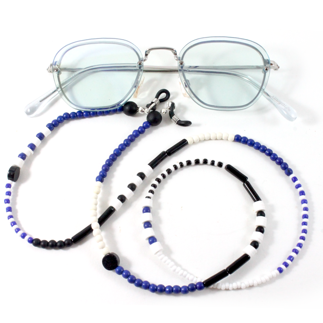 Lapis Lazuli w/ Onyx - Eyewear Chain-The Ricci District