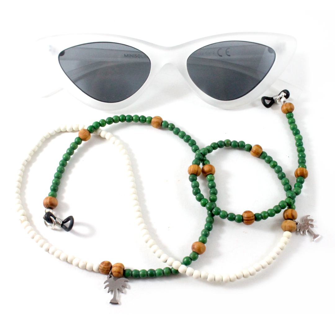 Howlite w/ Agate & 925 sterling silver - Eyewear Chain-The Ricci District