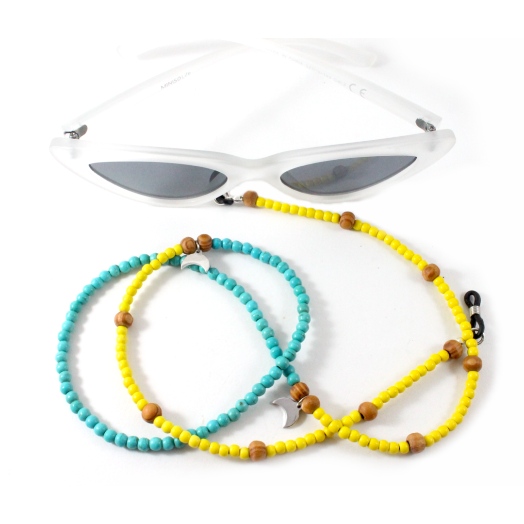 Turquoise w/ Yellow Agate & 925 Sterling Silver - Eyewear Chain-The Ricci District