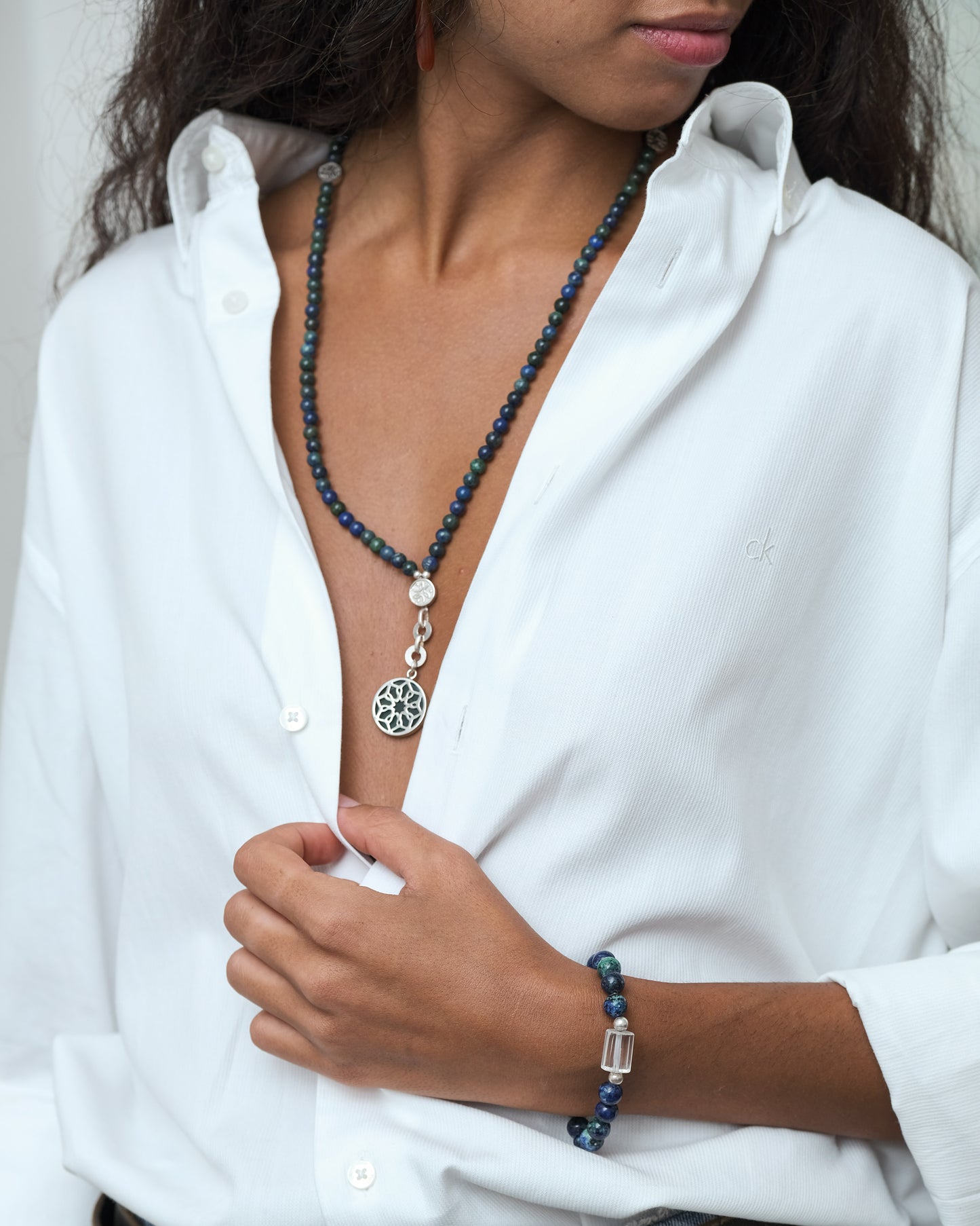 azurite jewelry set