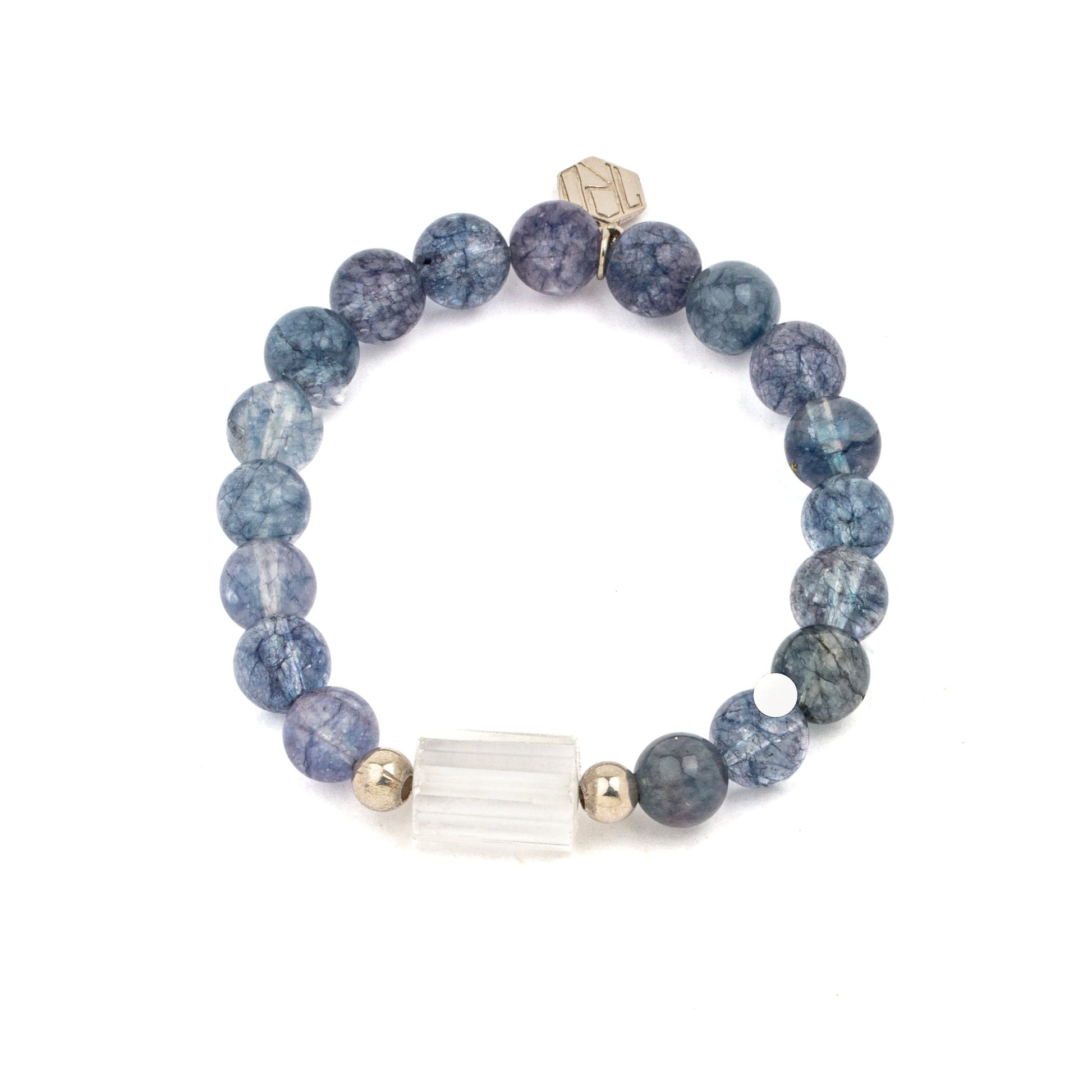 grey quartz bracelet with clear quartz