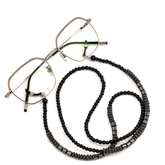 matte onyx glasses chain