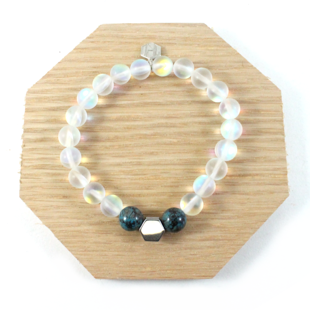 Clear Rainbow Moonstone Bracelet - The Ricci District