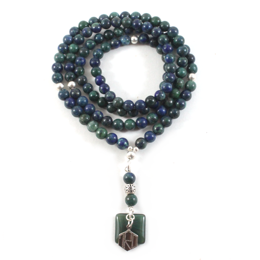 3-in-1 Azurite Necklace/Bracelet/Prayer beads -The Ricci District