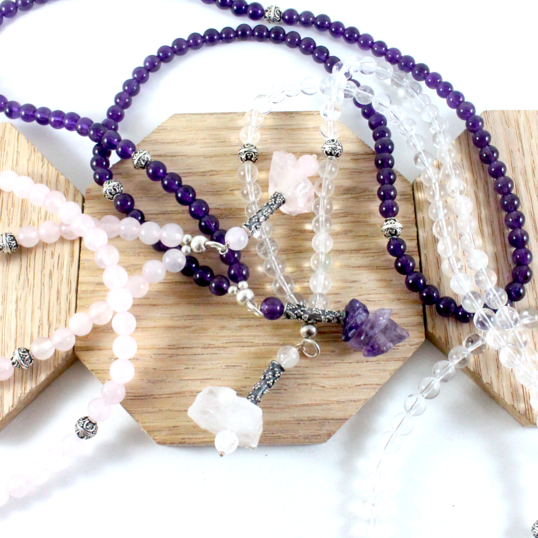 Rose Quartz Necklace & Raw Pendant - Chakra Collection-TheRicciDistrict