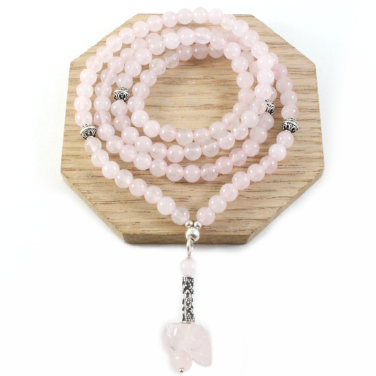 Rose Quartz Necklace & Raw Pendant - Chakra Collection-TheRicciDistrict