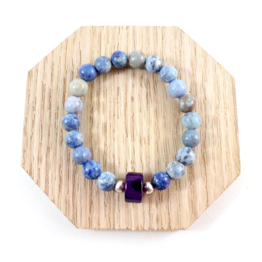 blue jasper with agate Bracelet -The Ricci District