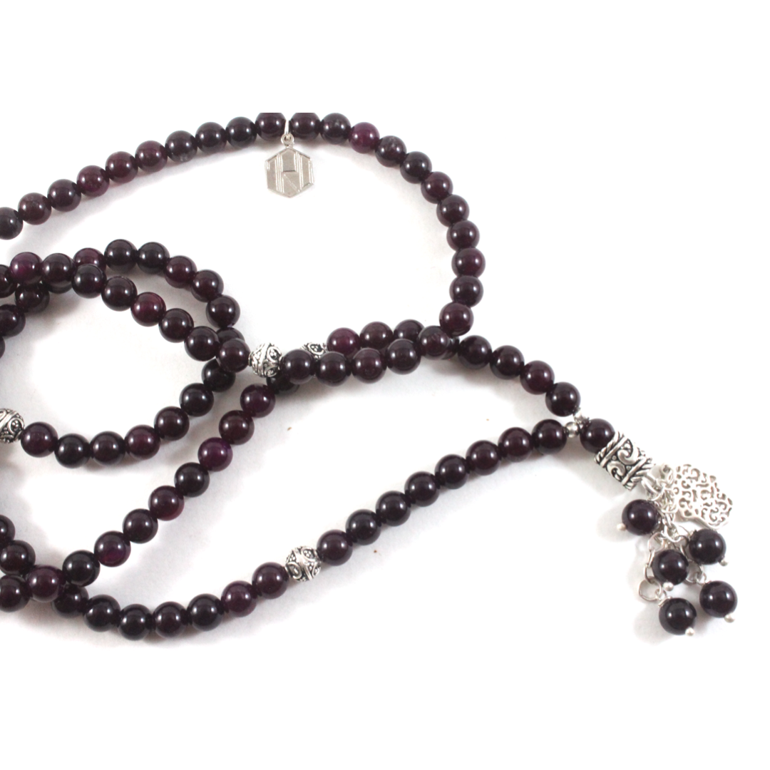 3-in-1 Maroon Agate Necklace/Bracelet/Prayer beads -The Ricci District