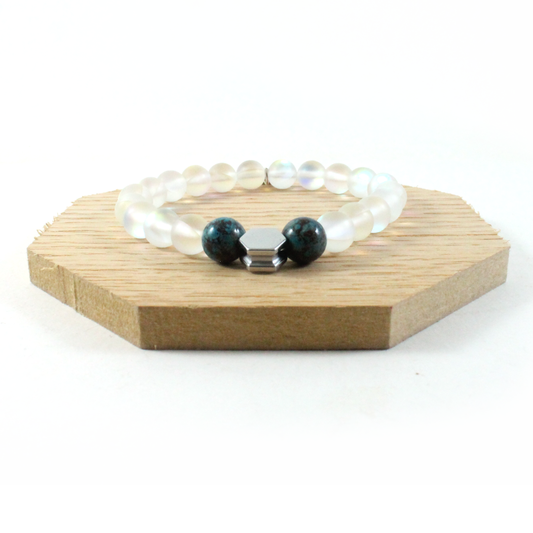 Clear Rainbow Moonstone Bracelet - The Ricci District