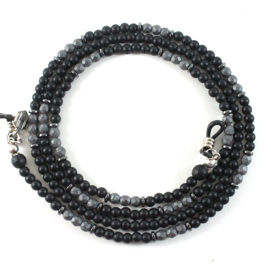 Matte Onyx W/ Grey Agate - Eyewear Chain-Eyewear Accessories-TheRicciDistrict