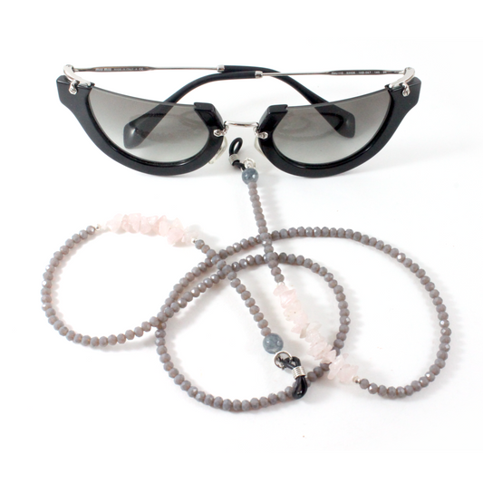 Rose Quartz w/ Crystals - Women's Eyewear Chain-The Ricci District