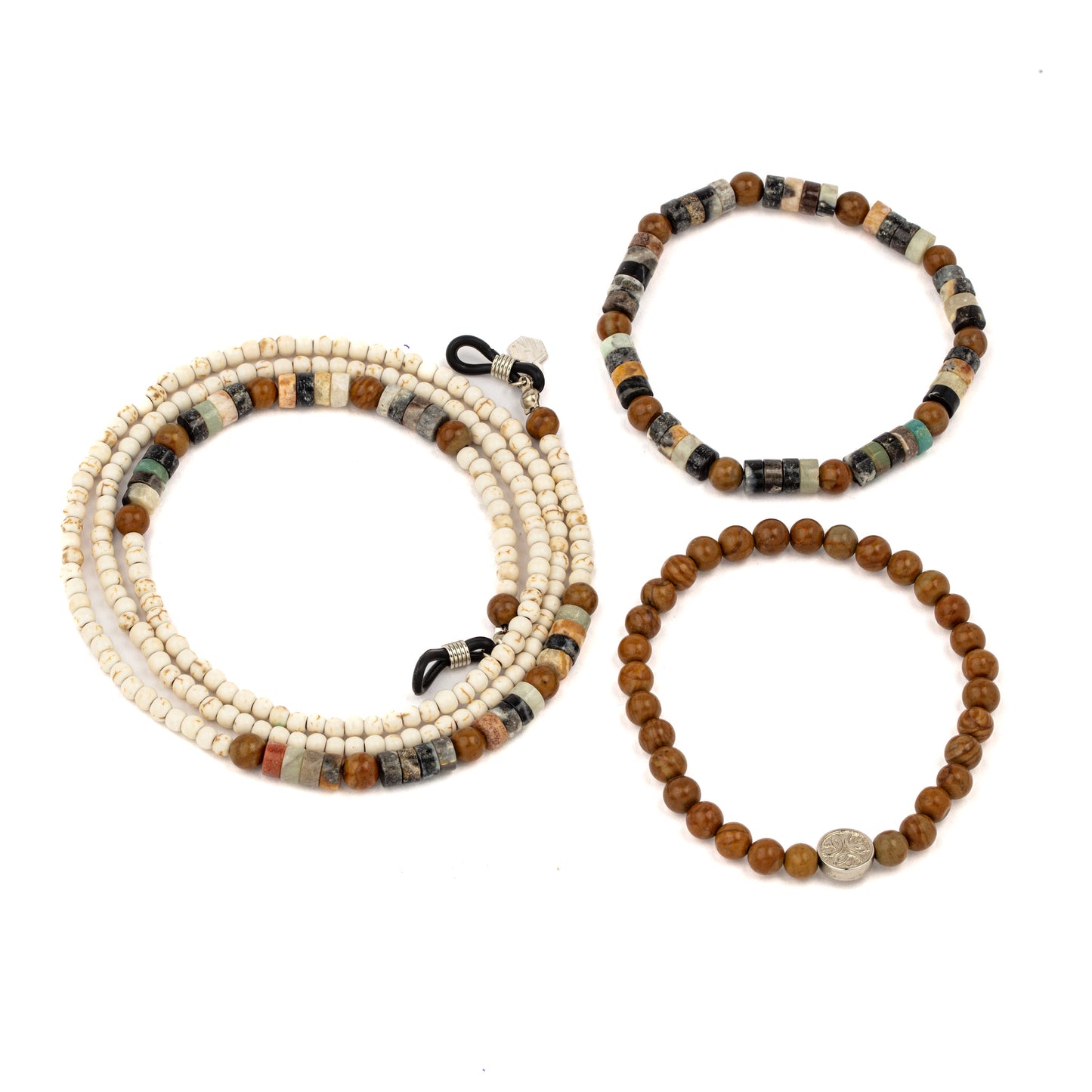 jewelry set glasses chain and bracelet