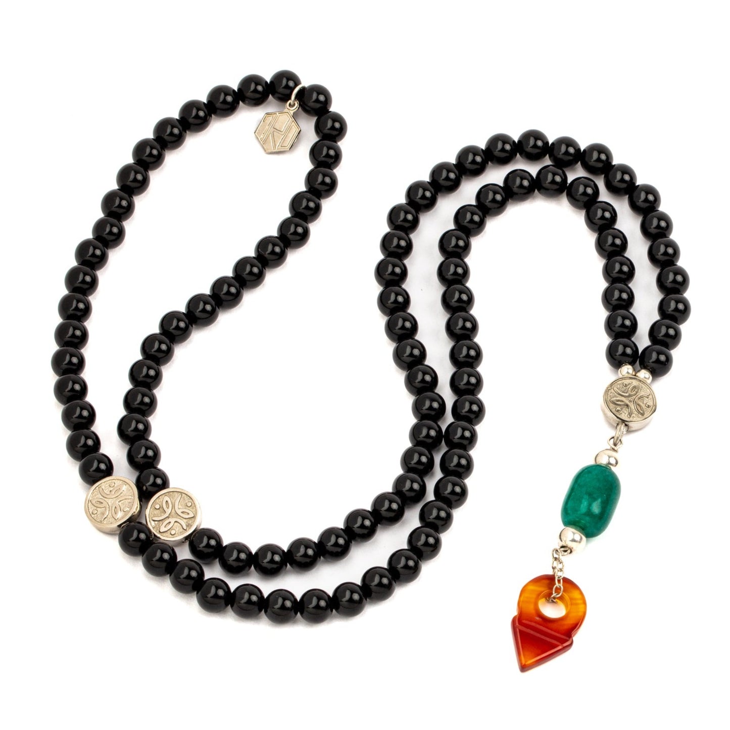onyx necklace with brown agate
