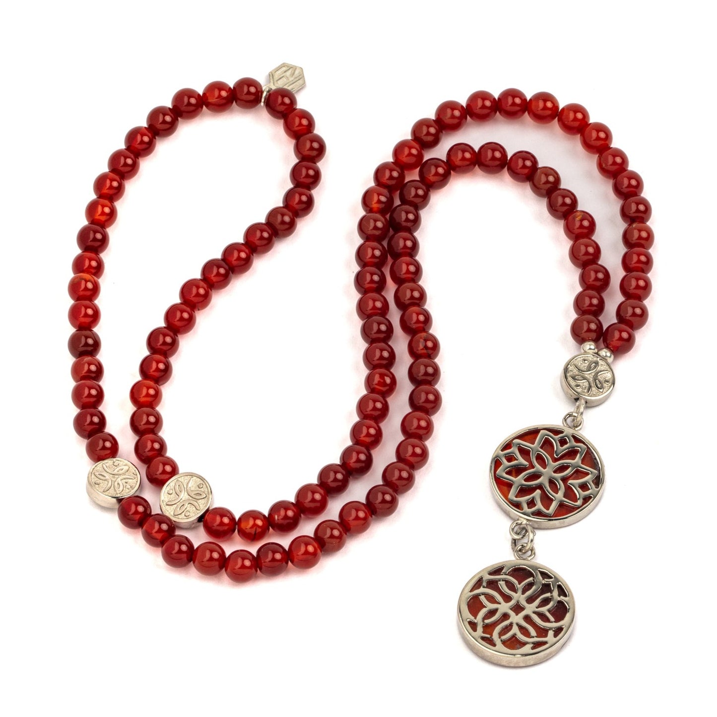 agate with sterling silver pendants necklace