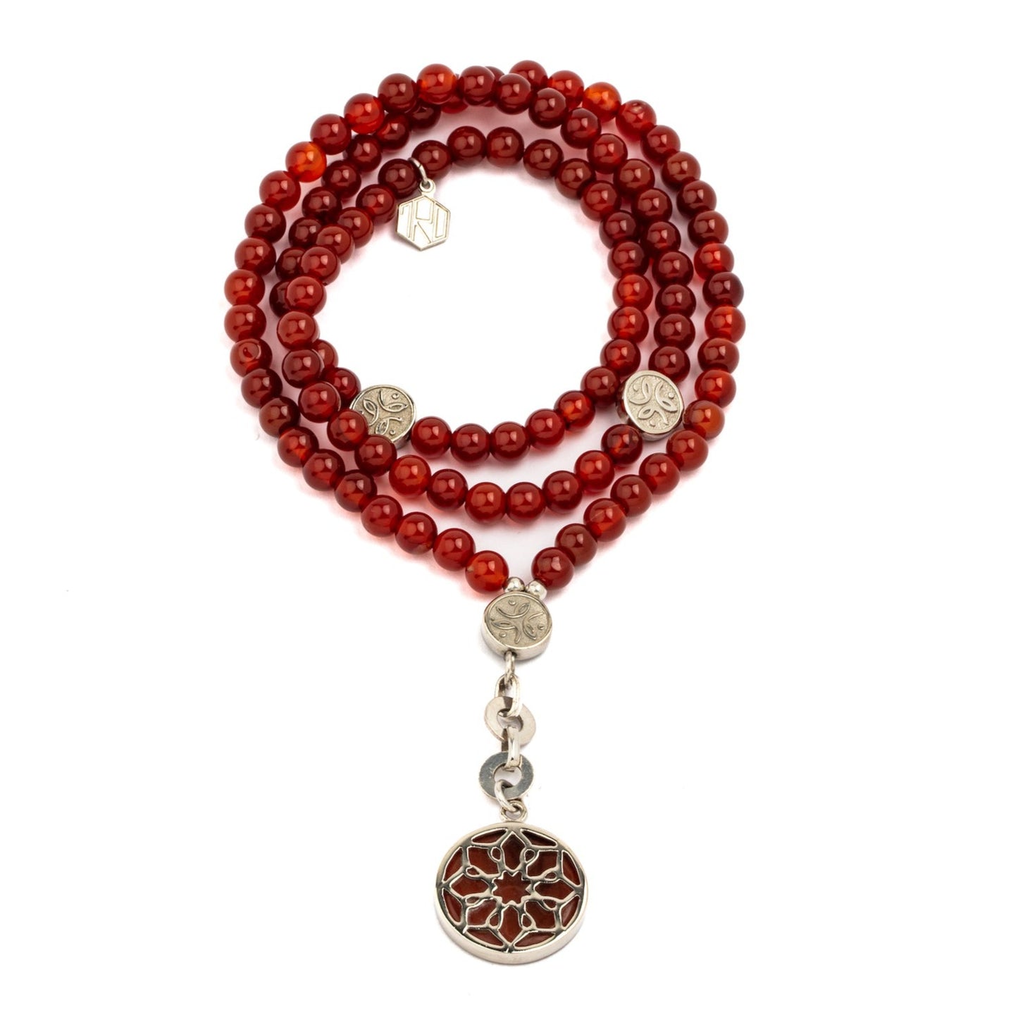 red agate with sterling silver necklace