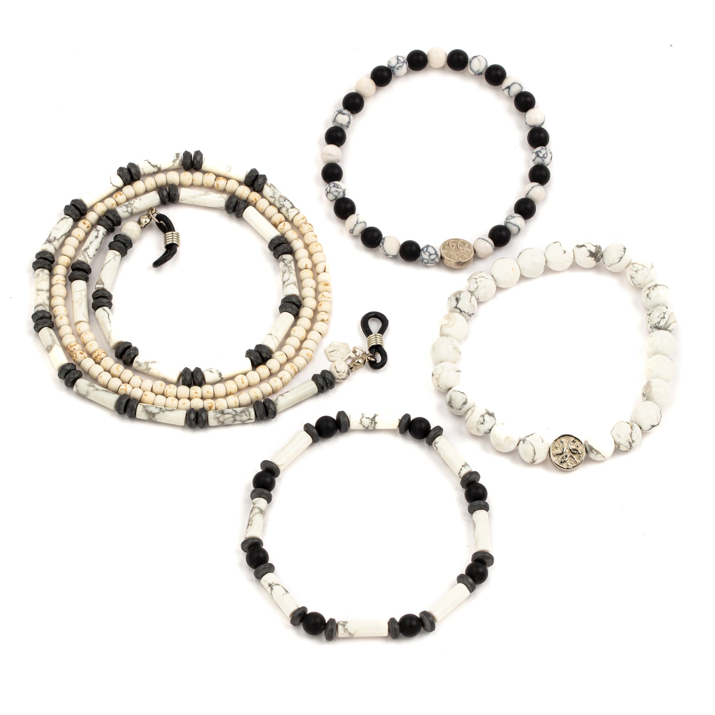 Howlite with Hematite | Glasses Chain