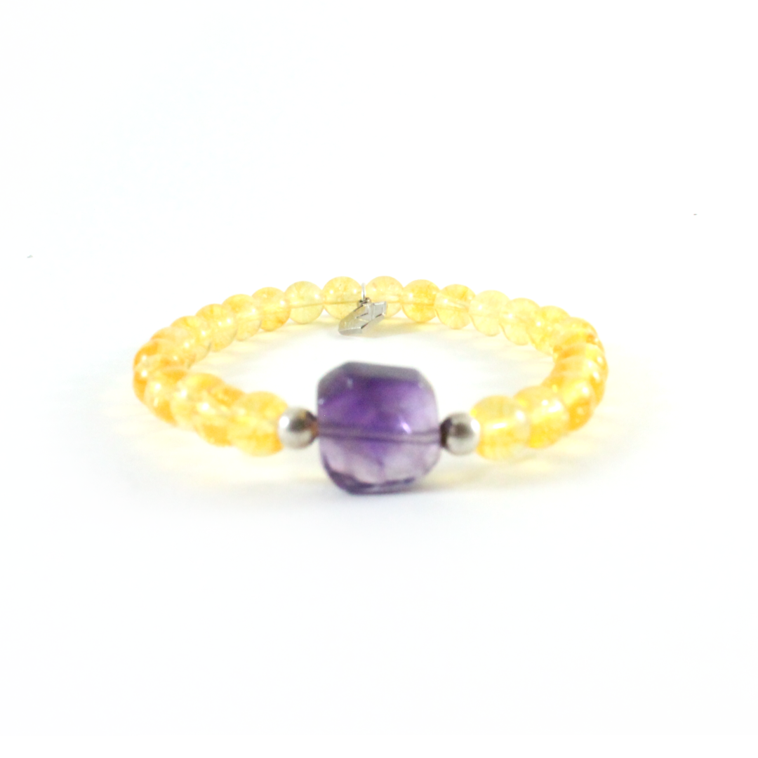 citrine beads with amethyst 