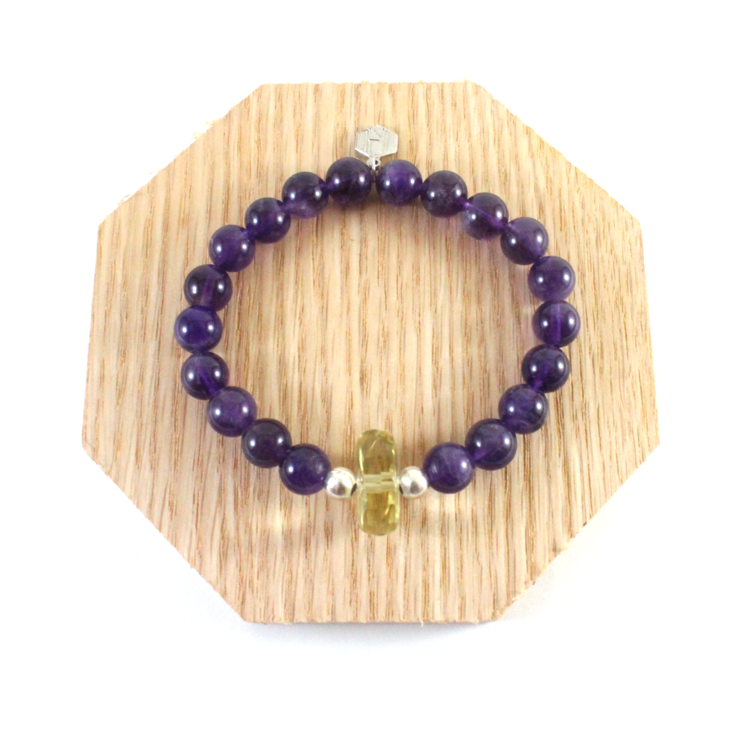 beaded amethyst with yellow topaz