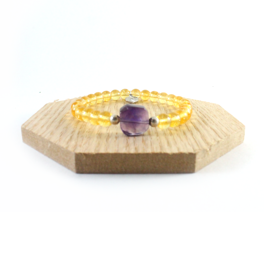 citrine with amethyst bracelet