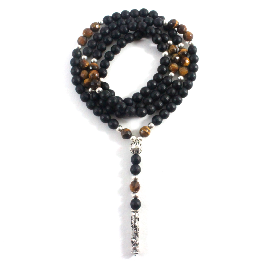 Onyx & Tiger’s Eye Necklace - Chakra Collection -The Ricci District