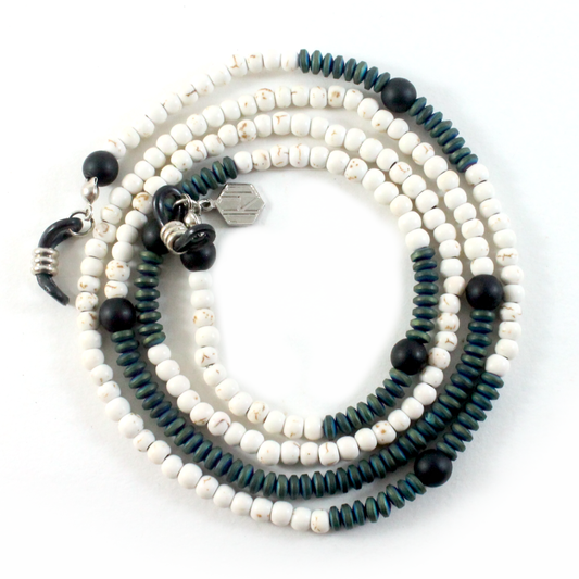 Howlite w/ Onyx - Eyewear Chain-Eyewear Accessories-TheRicciDistrict