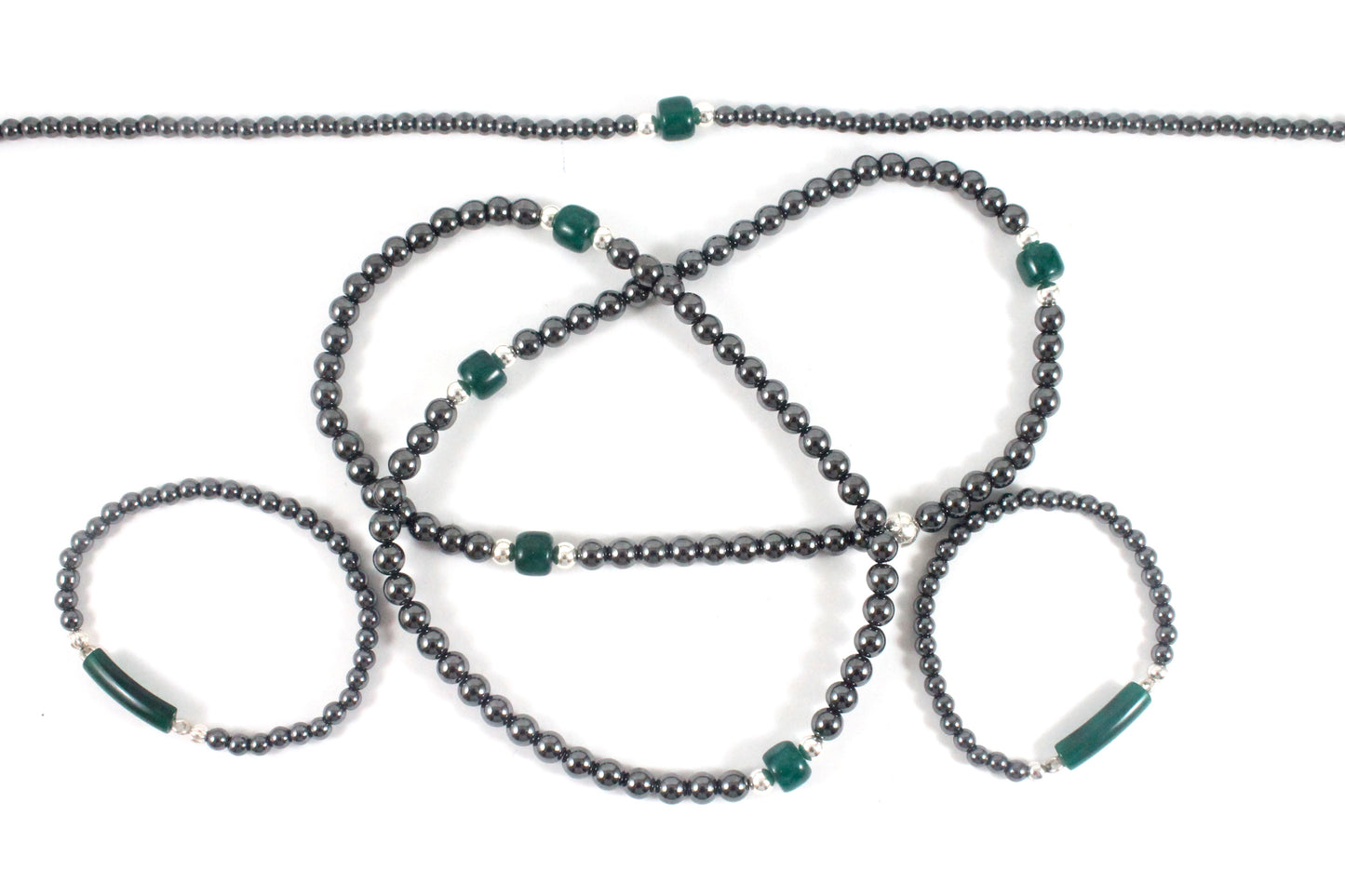Hematite/Jade Necklace - Jane Collection -The Ricci District