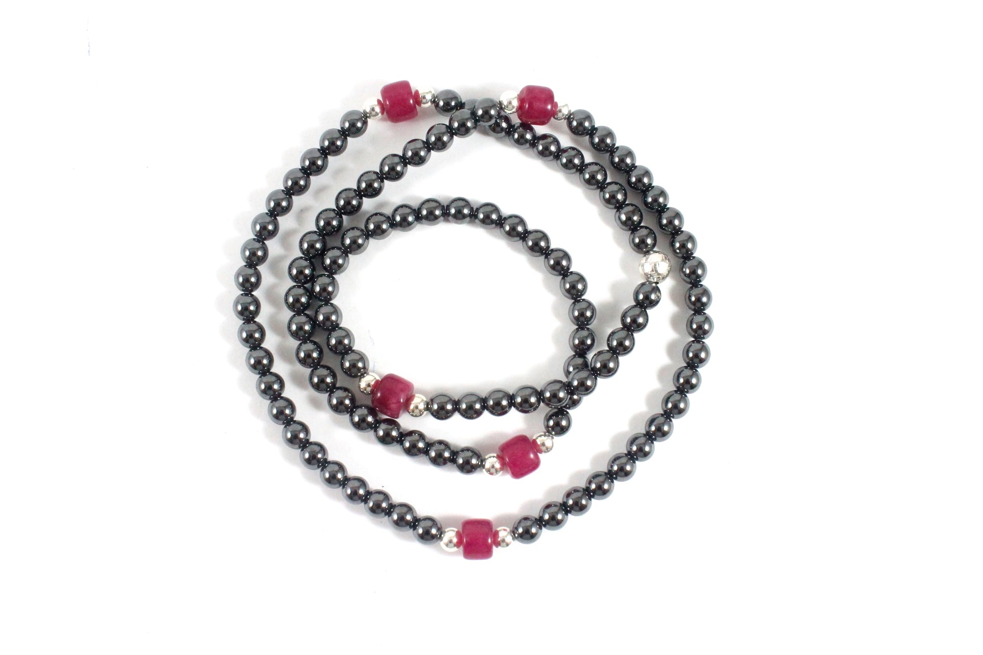 Hematite/Pink Jade Necklace - Jane Collection -The Ricci District