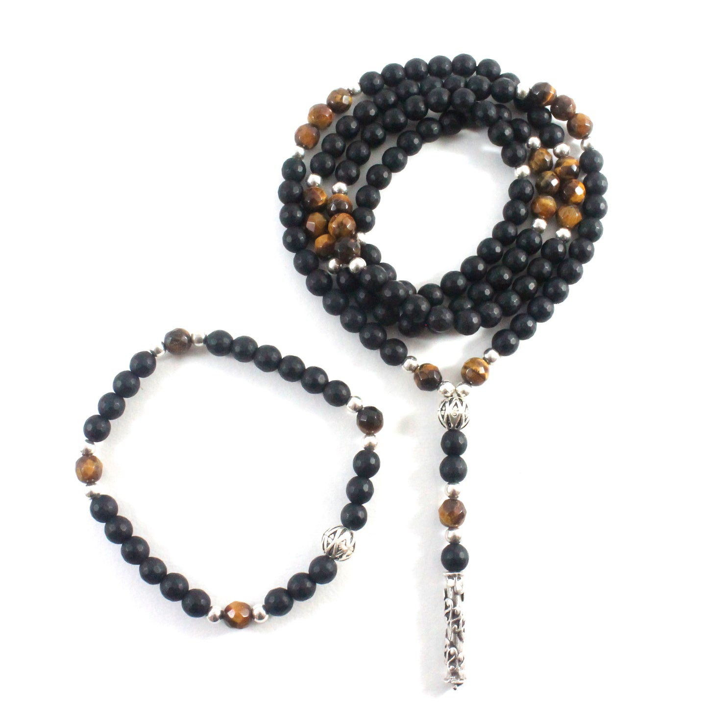 Onyx & Tiger’s Eye Necklace - Chakra Collection -The Ricci District