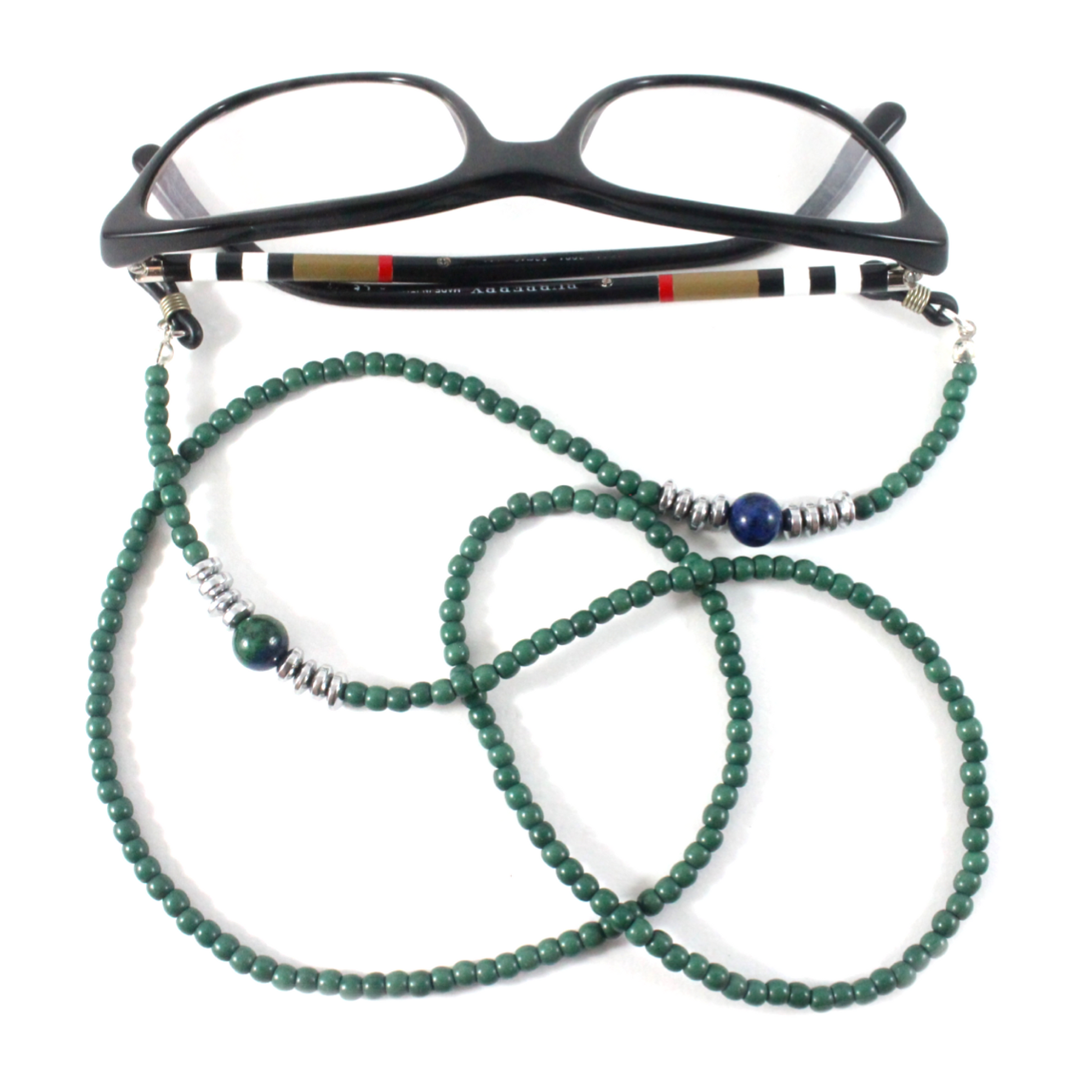 Green Agate w/ Azurite - Eyewear Chain-The Ricci District