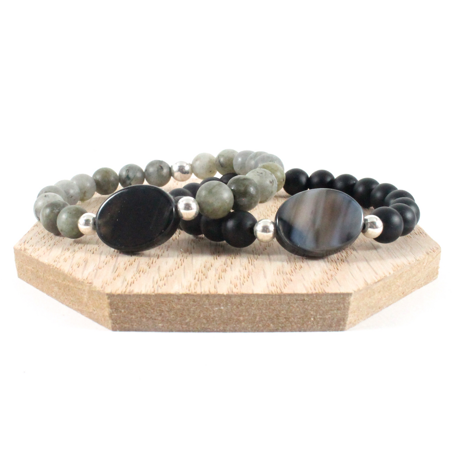 Labradorite/Onyx Bracelet - Chakra Collection -The Ricci District