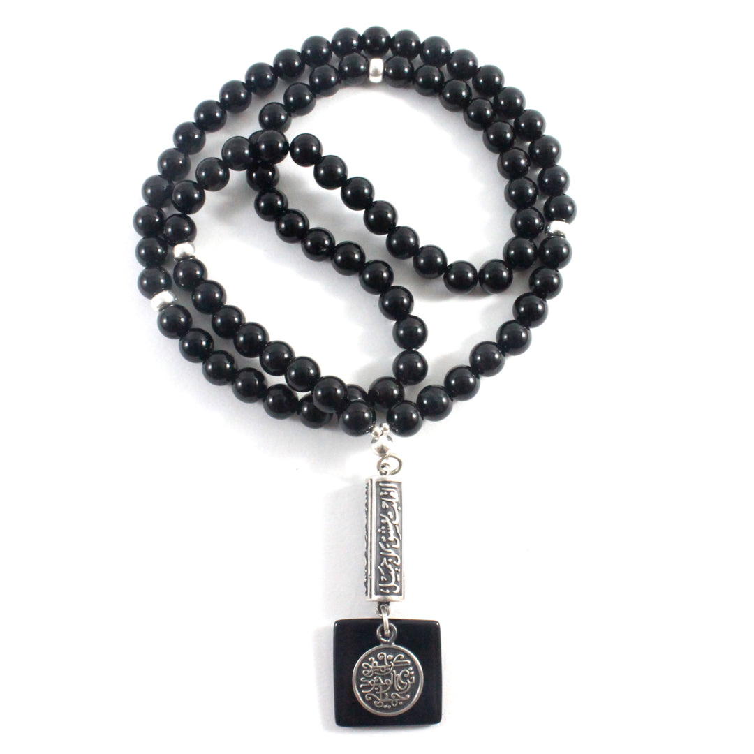 3-in-1 Onyx Necklace/Bracelet/Prayer beads -The Ricci District