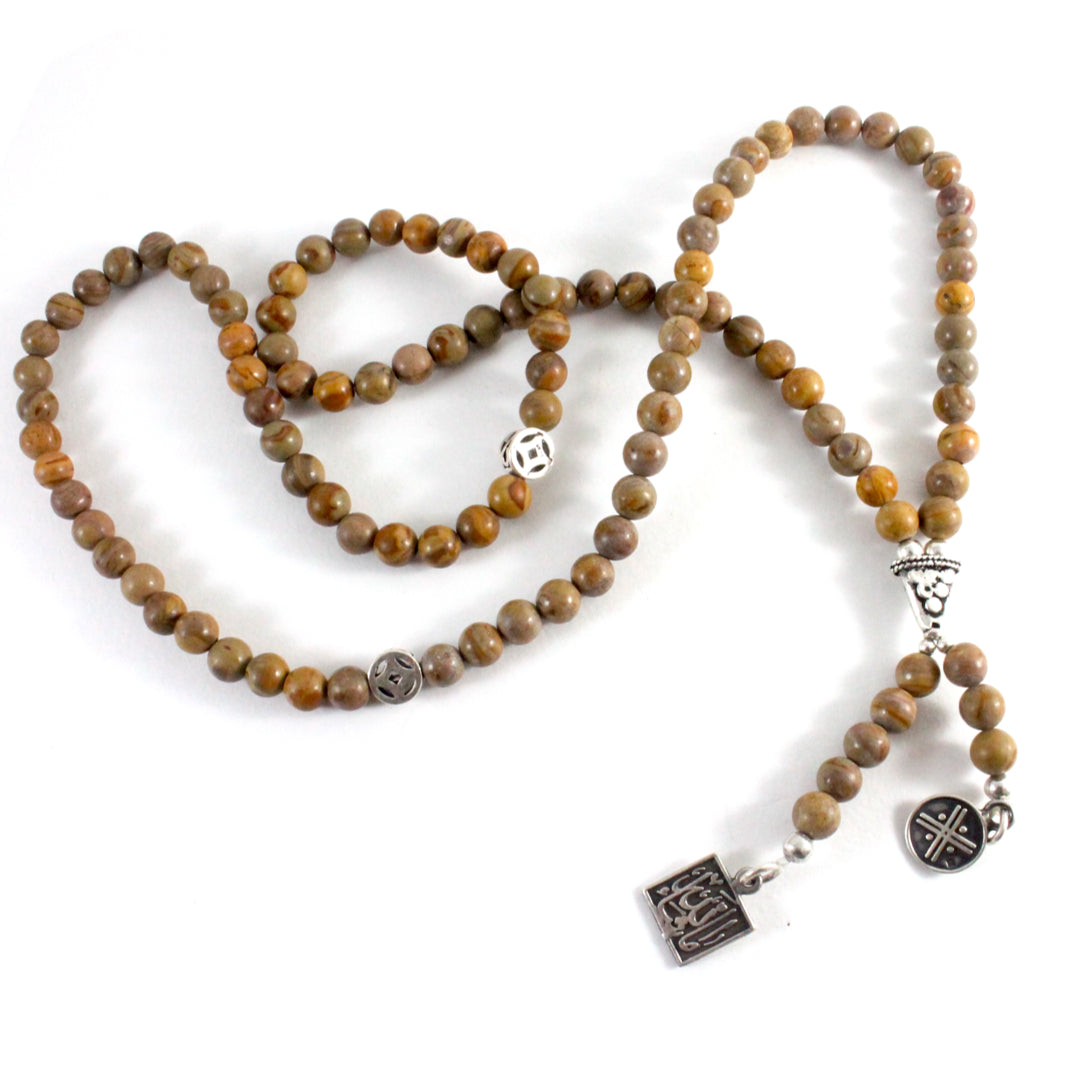 3-in-1 Brown Jasper Necklace/Bracelet/Prayer beads -The Ricci District