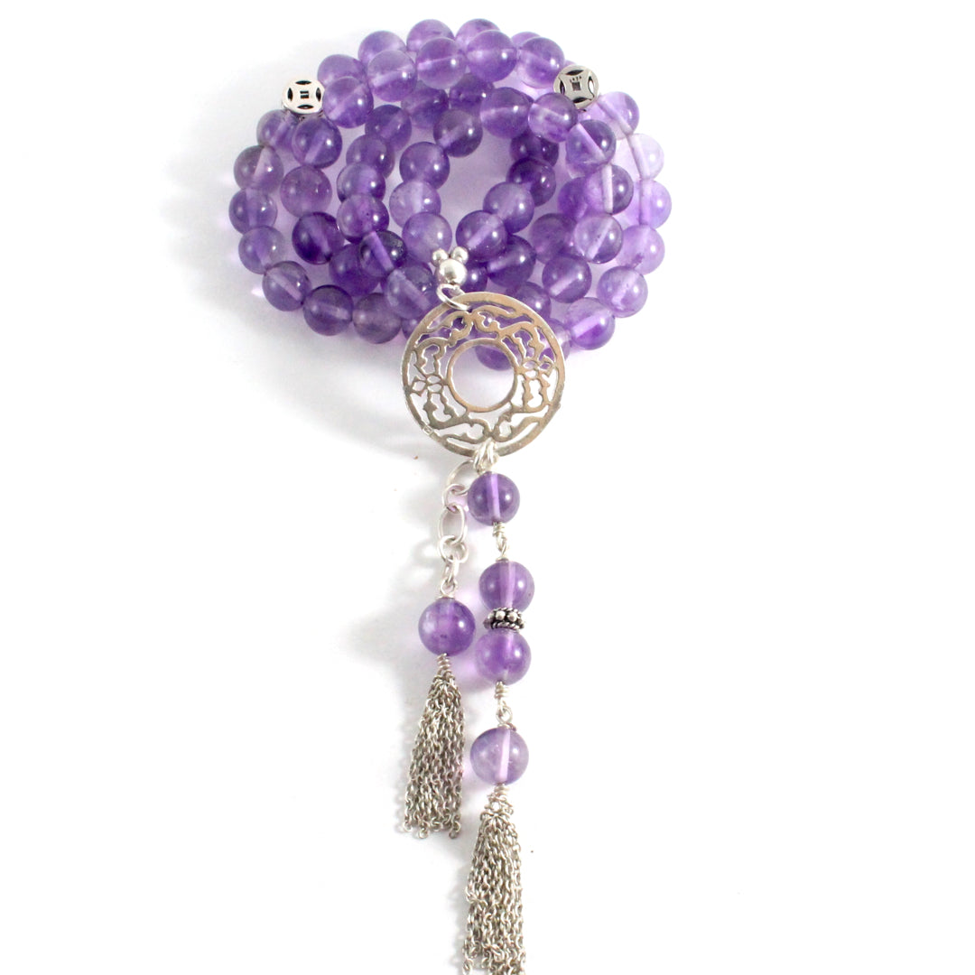 3-in-1 Amethyst Necklace/Bracelet/Prayer beads -The Ricci District