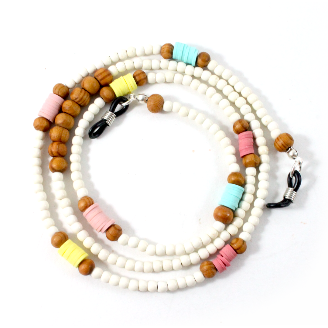Howlite w/ Wood Beads - Women's Eyewear Chain-The Ricci District