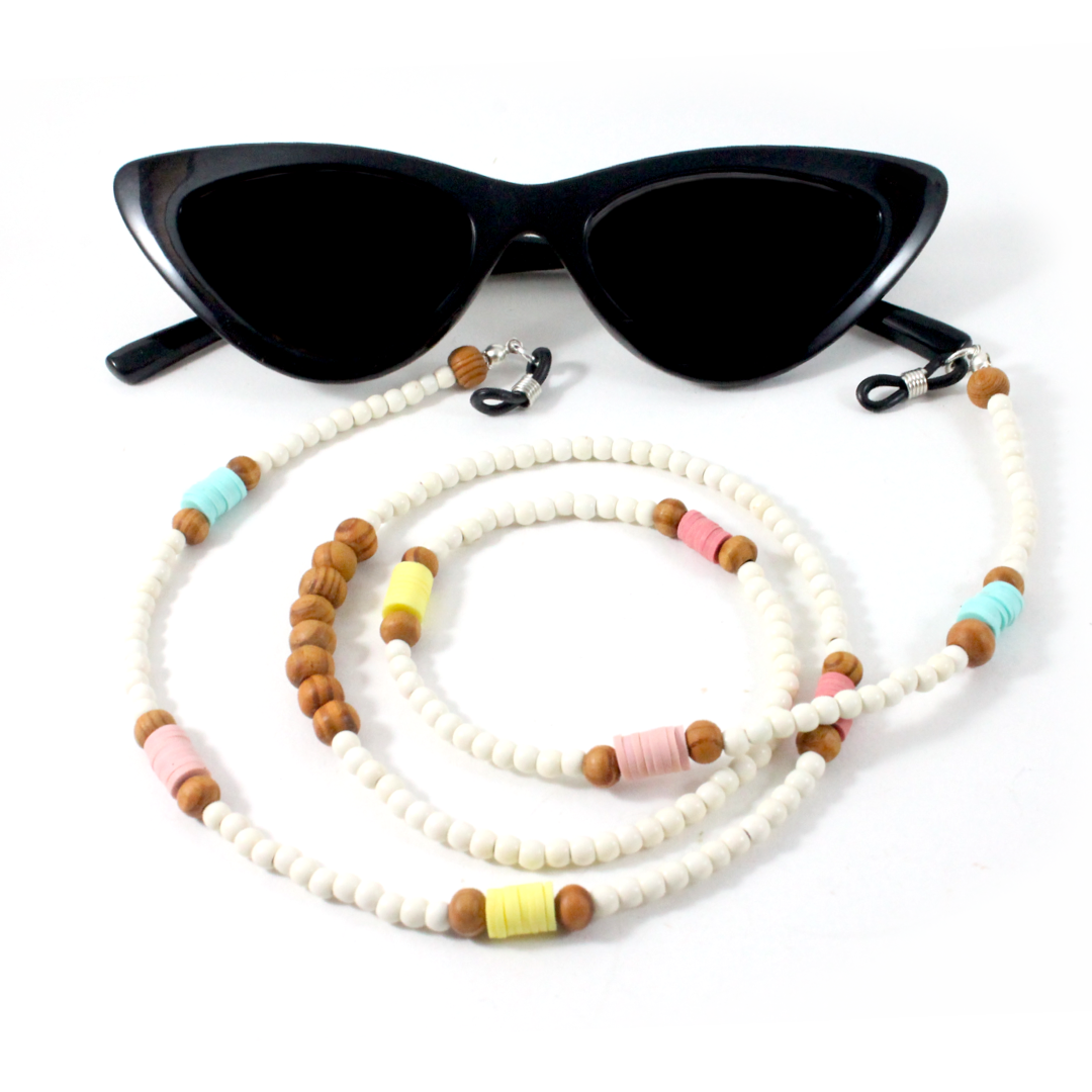 Howlite w/ Wood Beads - Women's Eyewear Chain-The Ricci District
