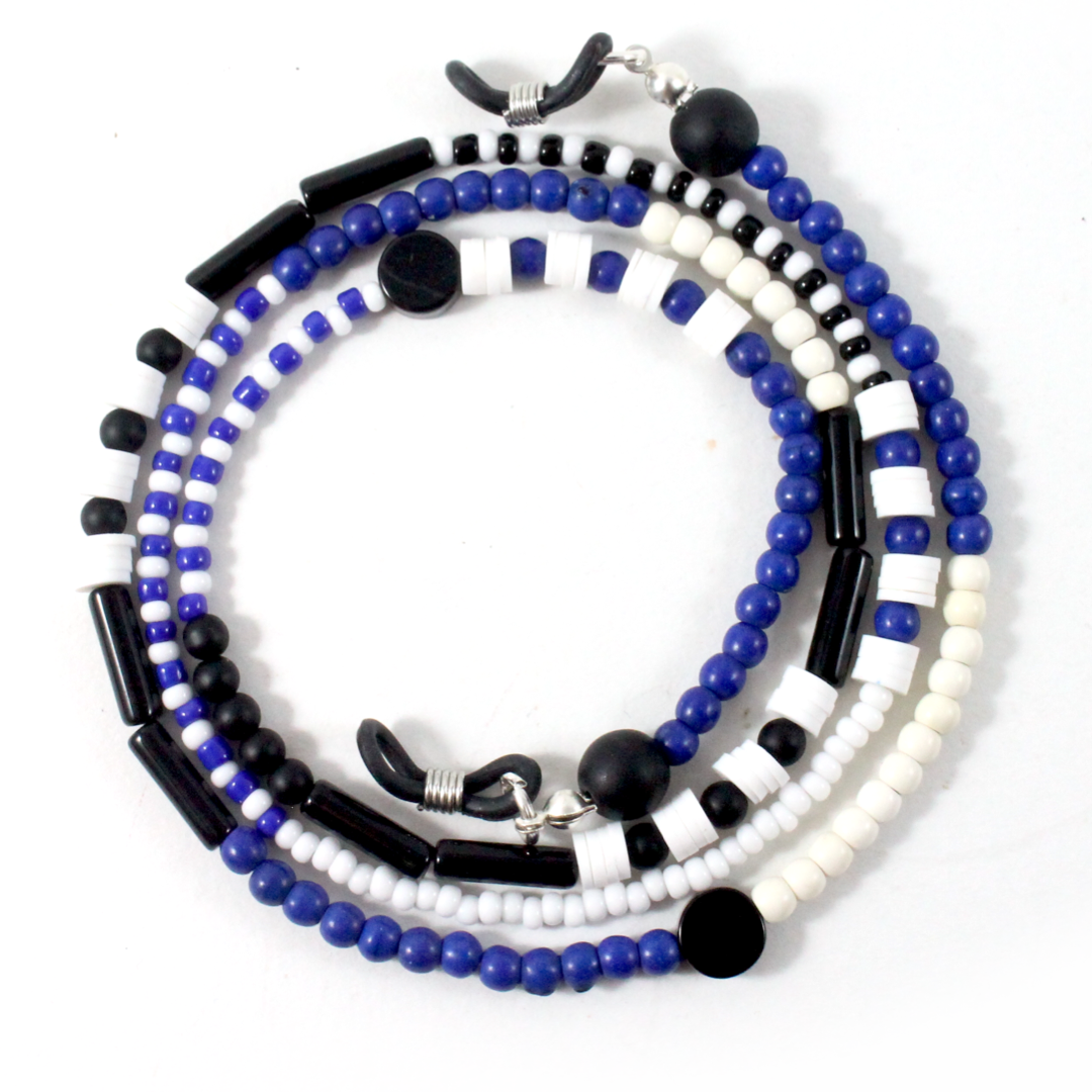 Lapis Lazuli w/ Onyx - Eyewear Chain-The Ricci District