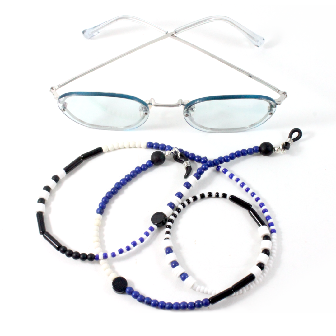 Lapis Lazuli w/ Onyx - Eyewear Chain-The Ricci District