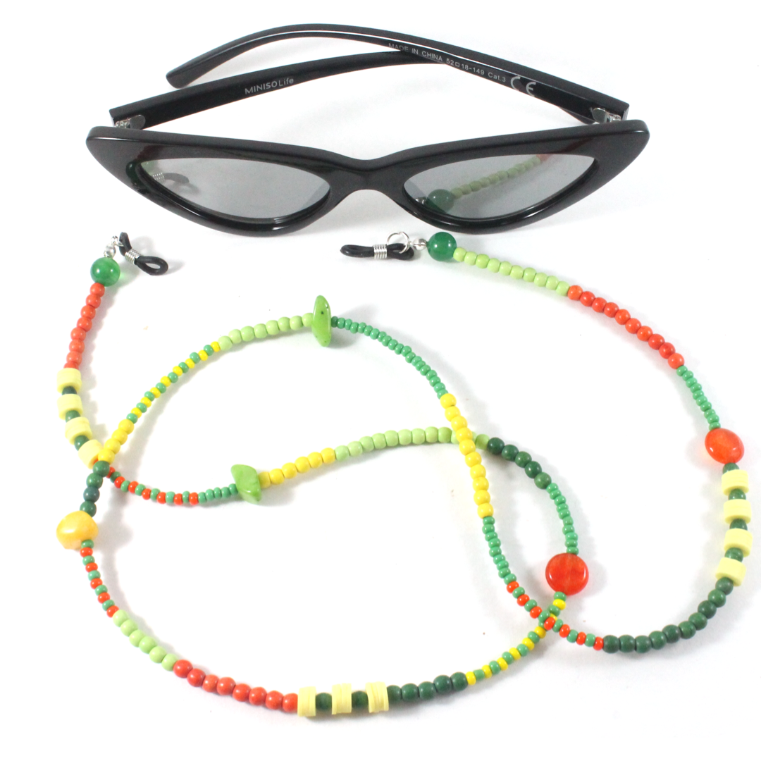 Green Agate w/ Czech Seed Beads - Eyewear Chain-The Ricci District